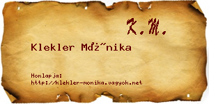 Klekler Mónika névjegykártya